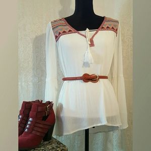 Entro Boho Tribal Blouse NWT S